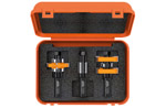 Adjustable tongue &amp; groove bit sets for mission style cabinet doors